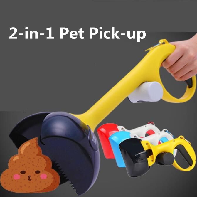 2021 2 In 1 Pet Dog Pooper Scooper Poop Shovel With Waste Bag Holder