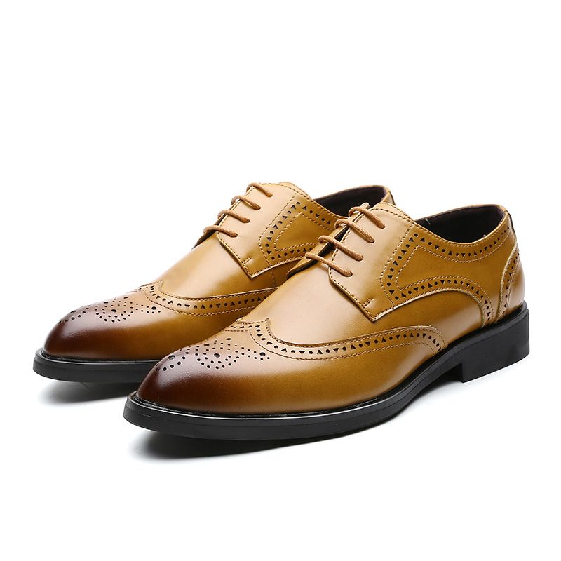 Mens Oxford Classic Wingtip Brogue Formal Dress Shoes