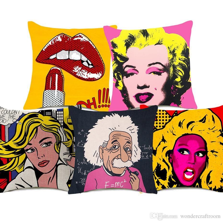Marilyn Monroe Pillow Case Cotton Home Decorative Cartoon Pillows Cover 45X45cm 