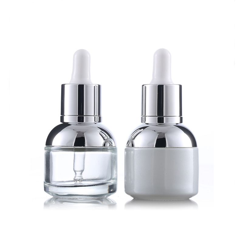 30ml Glass Serum Bottle Pearl White Transparent Cosmetic Essential Oil