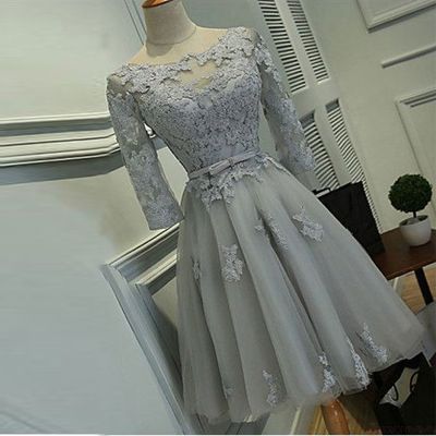Descuento Vestidos Elegantes Vestidos De Fiesta De Tul De Ilusión Apliques  Bateau Mangas Cubiertas De Botón De Vestidos De Gala \u003c nuevo /  Decohermetic.cl