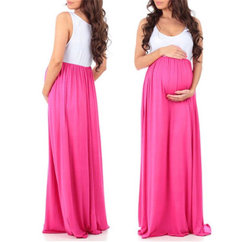 Compra Vestido De Las Mujeres Embarazadas Gasa De Maternidad Fotografía  Apoya Embarazo Largo De Vestir Ropa Sin Mangas Del Remiendo Largo Vestido  De Maxi Barato | Entrega Rápida Y Calidad | Es.Dhgate