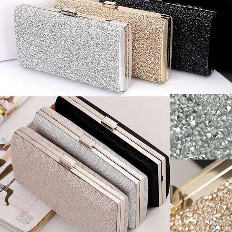 black sequin clutch bag