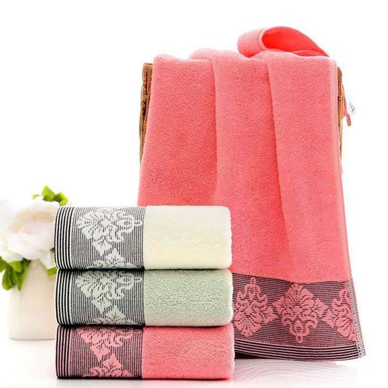 Cotton Face Towel 34*75cm Highly Absorbent Face Towel With Lace For Adults Kids Home Bathroom