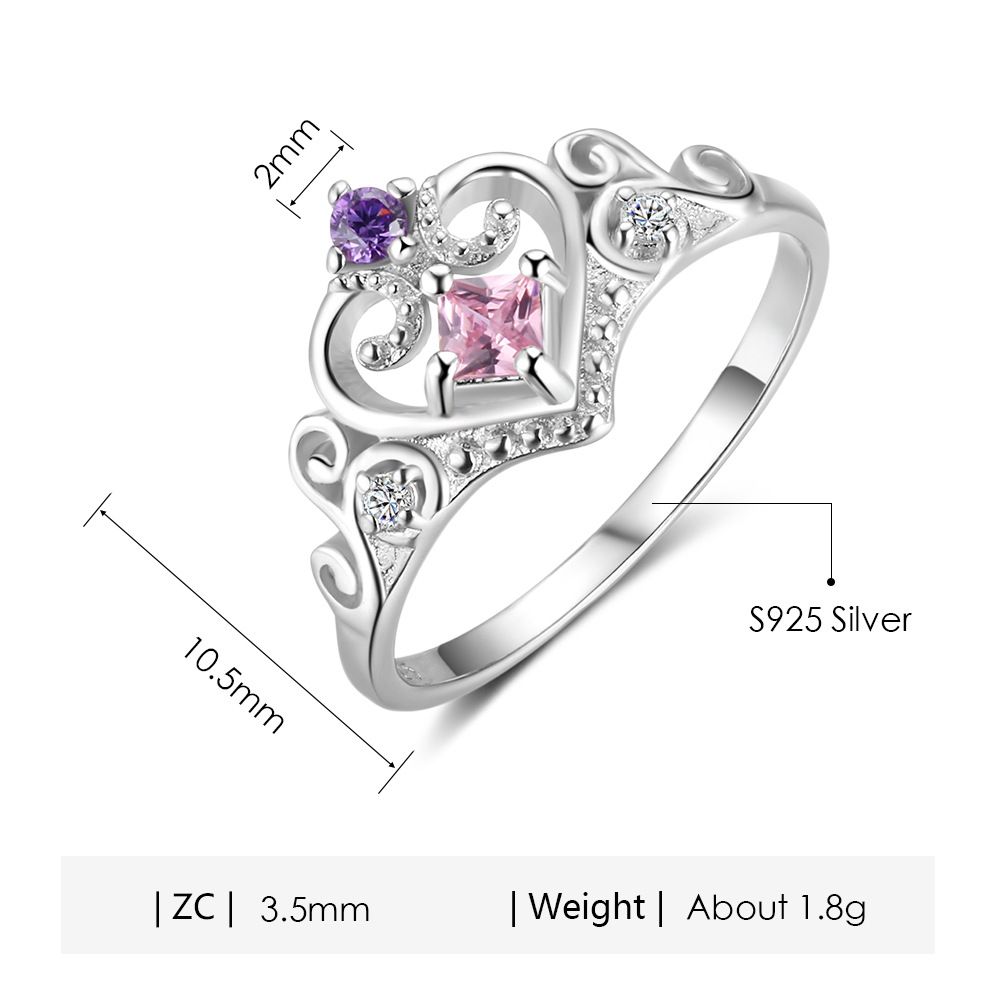 Verlobungsring Antragsring Silberring Damenring echtem Diamant Ringgravur D691