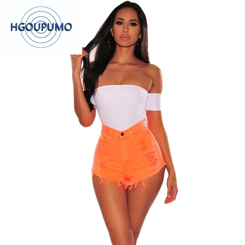 neon orange shorts womens