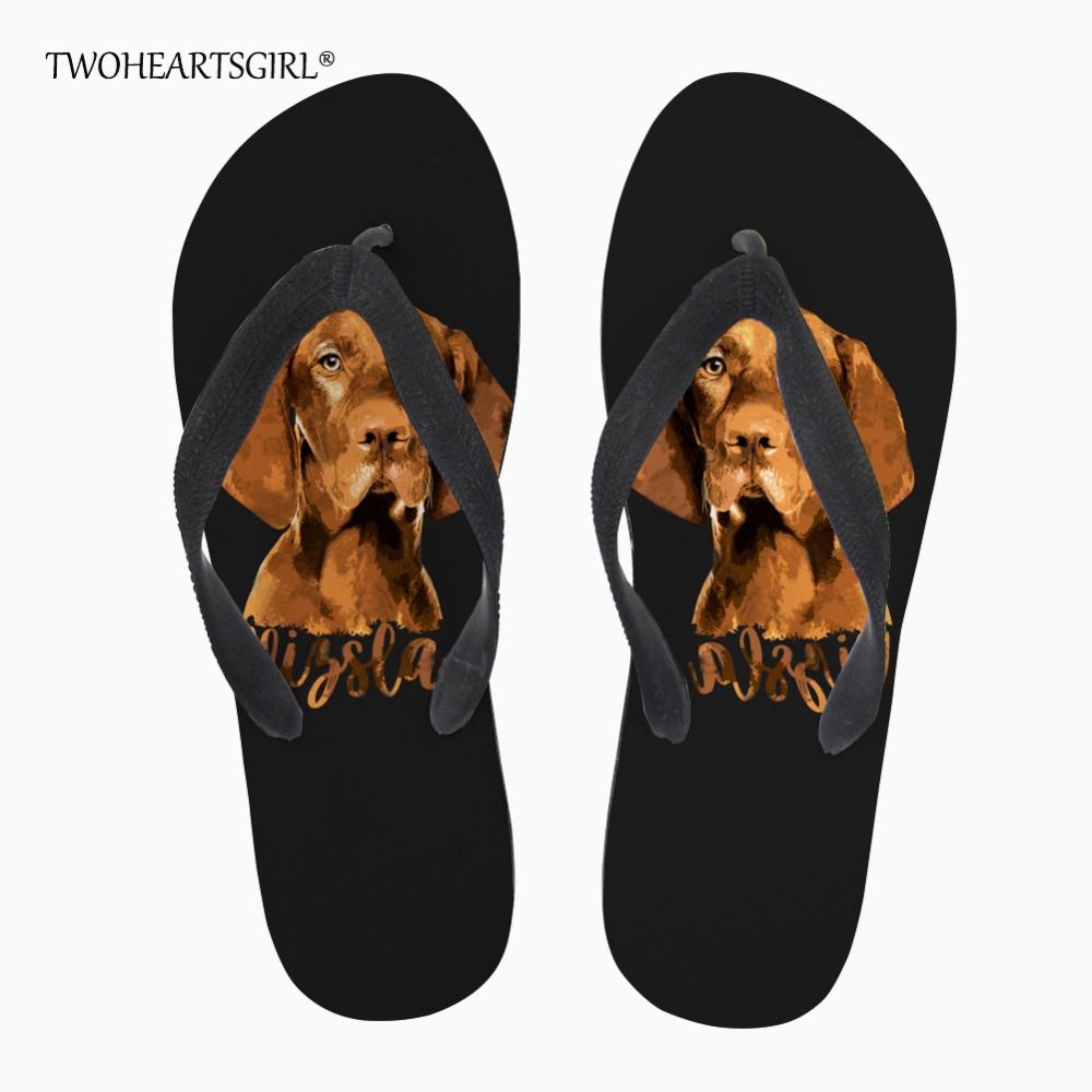 dog print flip flops