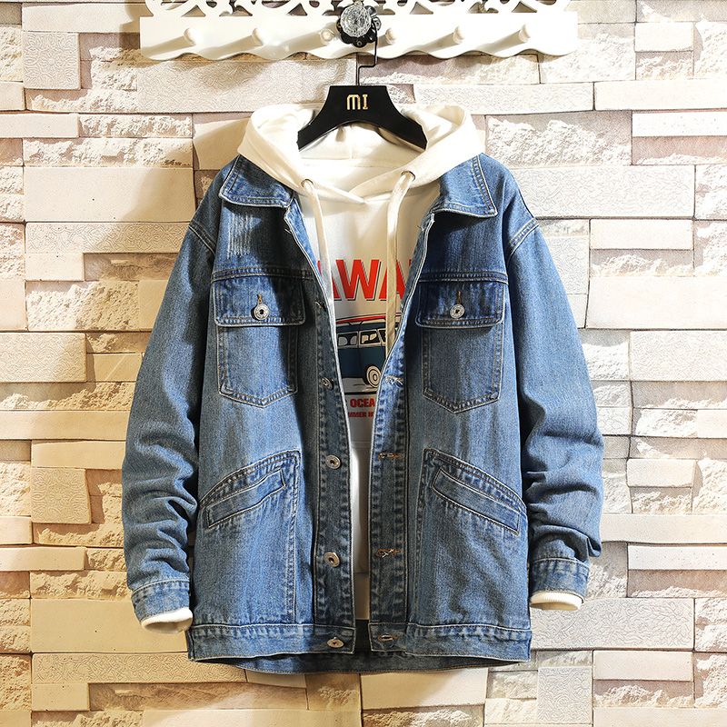 black coat and blue jeans