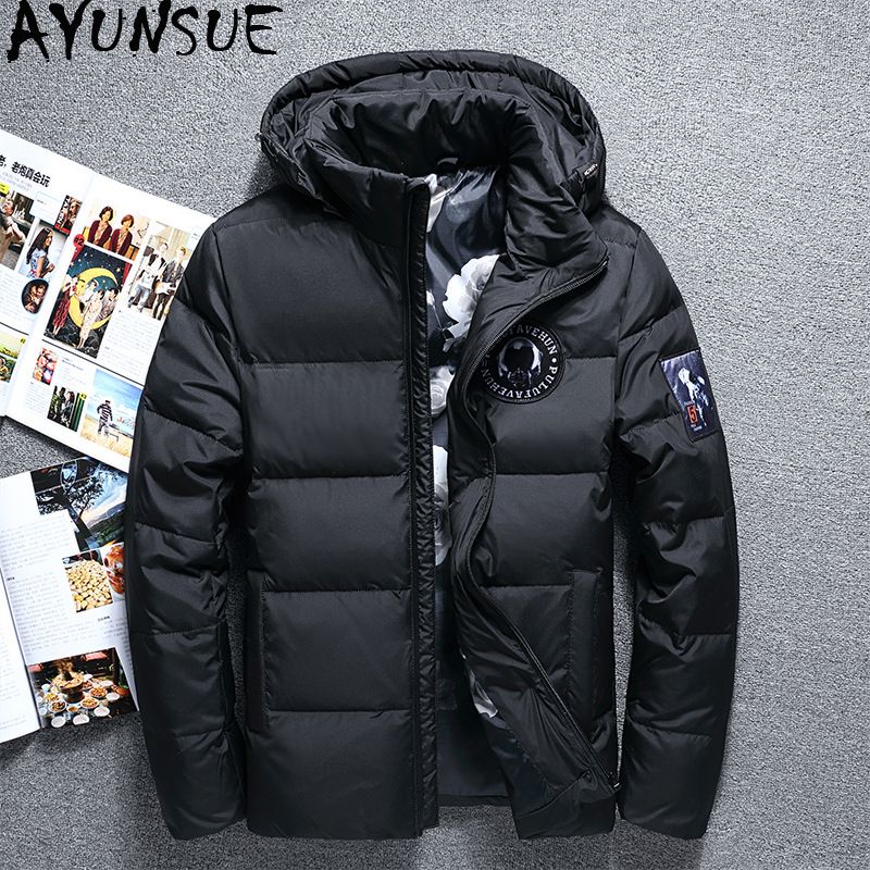 2020 AYUNSUE 2019 New Mens Down Jacket Short Winter Jacket For Men