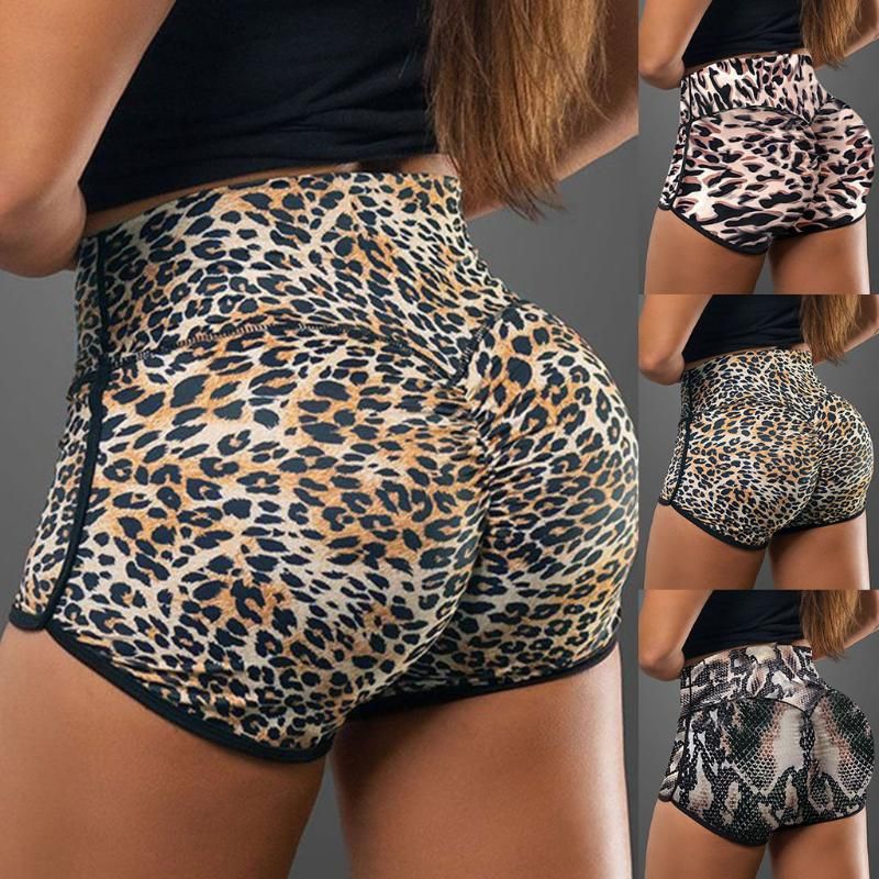 leopard yoga shorts
