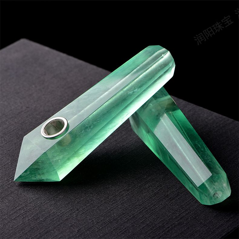 Details about   Natural quartz crystal Pipe Green fluorite smoking pipe wand Healing Point 10pcs 