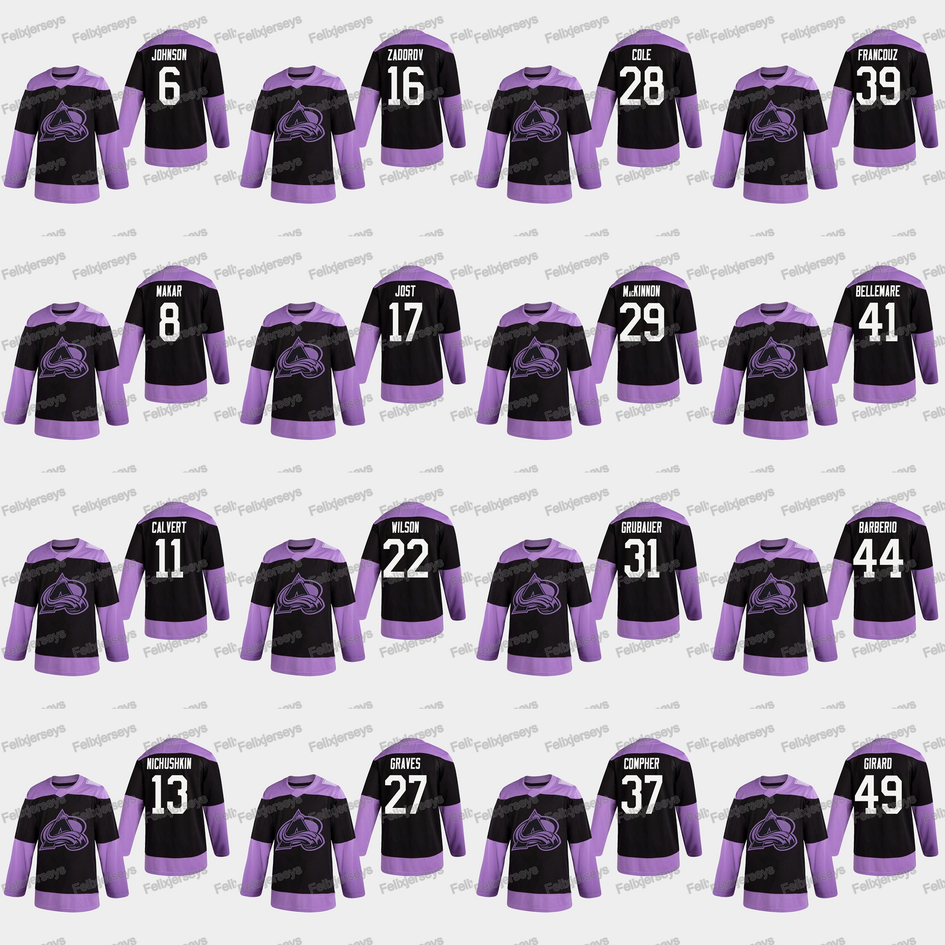 avalanche hockey fights cancer jersey