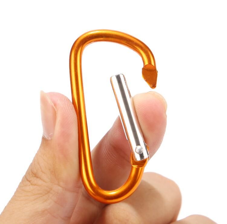 100PCS Aluminum Carabiner D-Ring Key Chain Clip Snap Hook Karabiner Camp USA TD 
