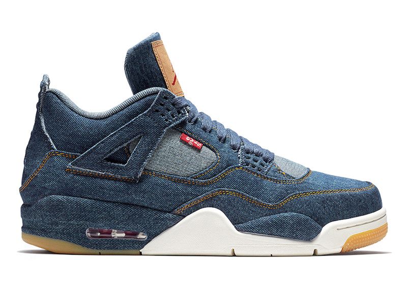 Levi's x air jordan 4 Blue Denim Аутентичные 4 4s IV NRG синий черный белый  деним мужская женская баскетбольная обувь спортивные кроссовки с коробкой  Origianl jordan 4 lévis