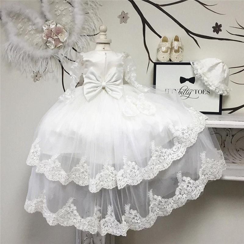 Descuido fluido innovación Elegante lindo infantil del cordón de marfil Vestidos Blanco / bautismo  niña del vestido vestidos de bautizo