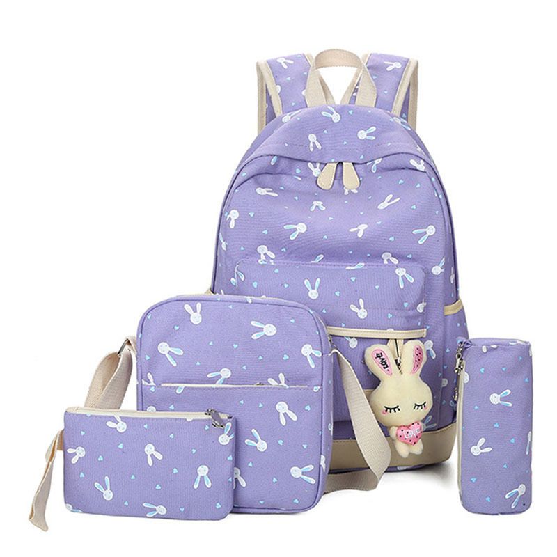 Kawaii Super Cute Cartoon Rabbit Animal Classic Cute Waterproof Laptop Daypack Bags School College Campus Backpacks Rucksacks Bookbag For Kids Women And Men Travel With Zipper And Inner Pocket 