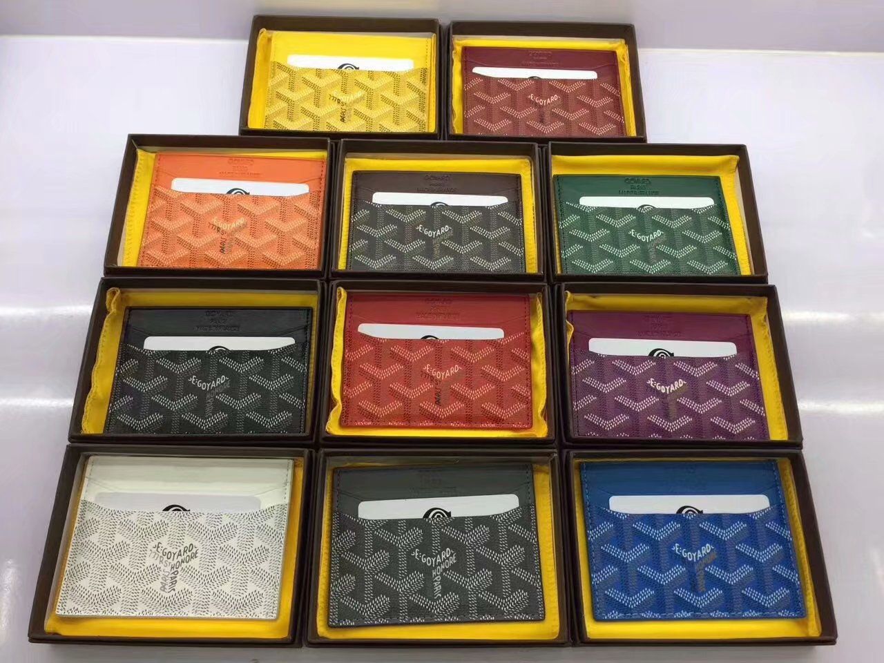 goyard card holder colours