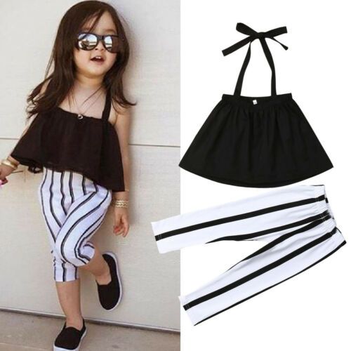 infinito encender un fuego Ver internet 2019 Summer Girls Conjuntos de ropa Ropa para niños Camisa de niña de moda  Top negro