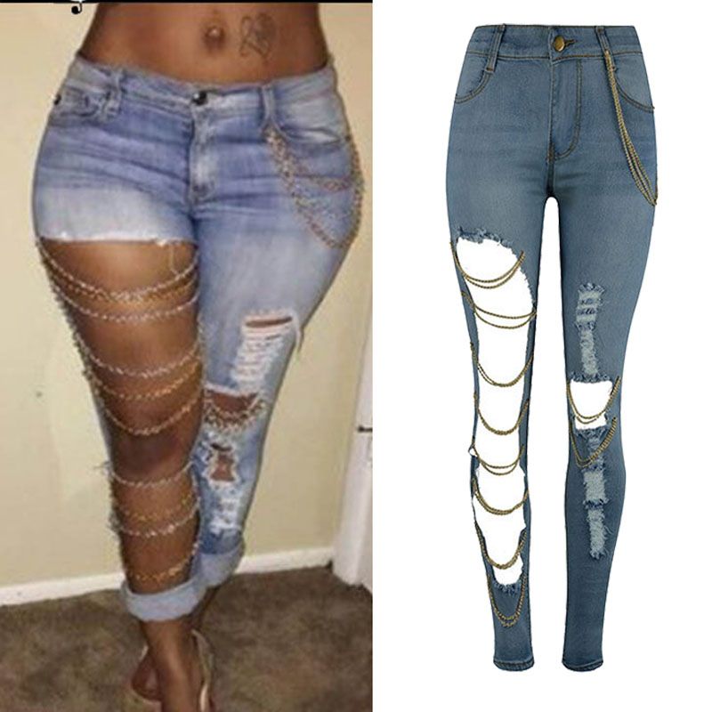 jeans with large holes