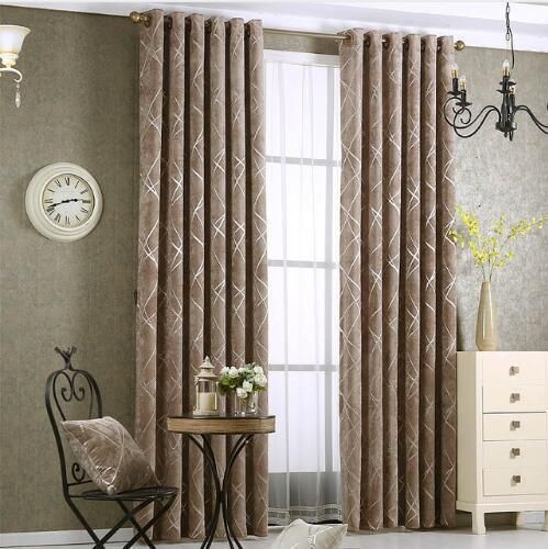 2019 Chenille Jacquard Silver Blackout Curtain For Bedroom Modern