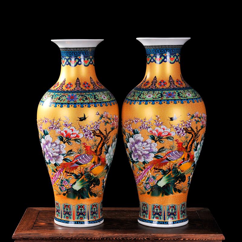Luxury Antique Porcelain Enamel Fish Tail Shape Vase Classical Decoration Large Chinese Vases Ancient Palace Vases Head Vases Home Decor Floor Vases