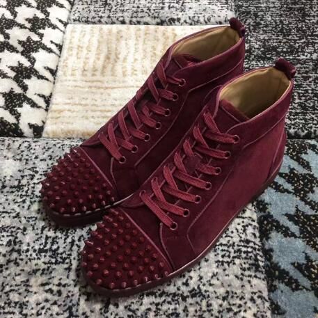 Red Bottom Shoes Burgundy Suede Leather 