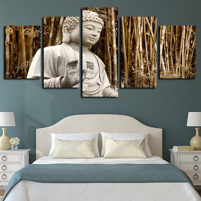 2021 5 Panels Bamboo Stone Buddha Painting Artworks Giclee Canvas Wall Art For Home Decor Abstract Poster Canvas Print Oil Painting From Home Textiles 18 68 Dhgate Com