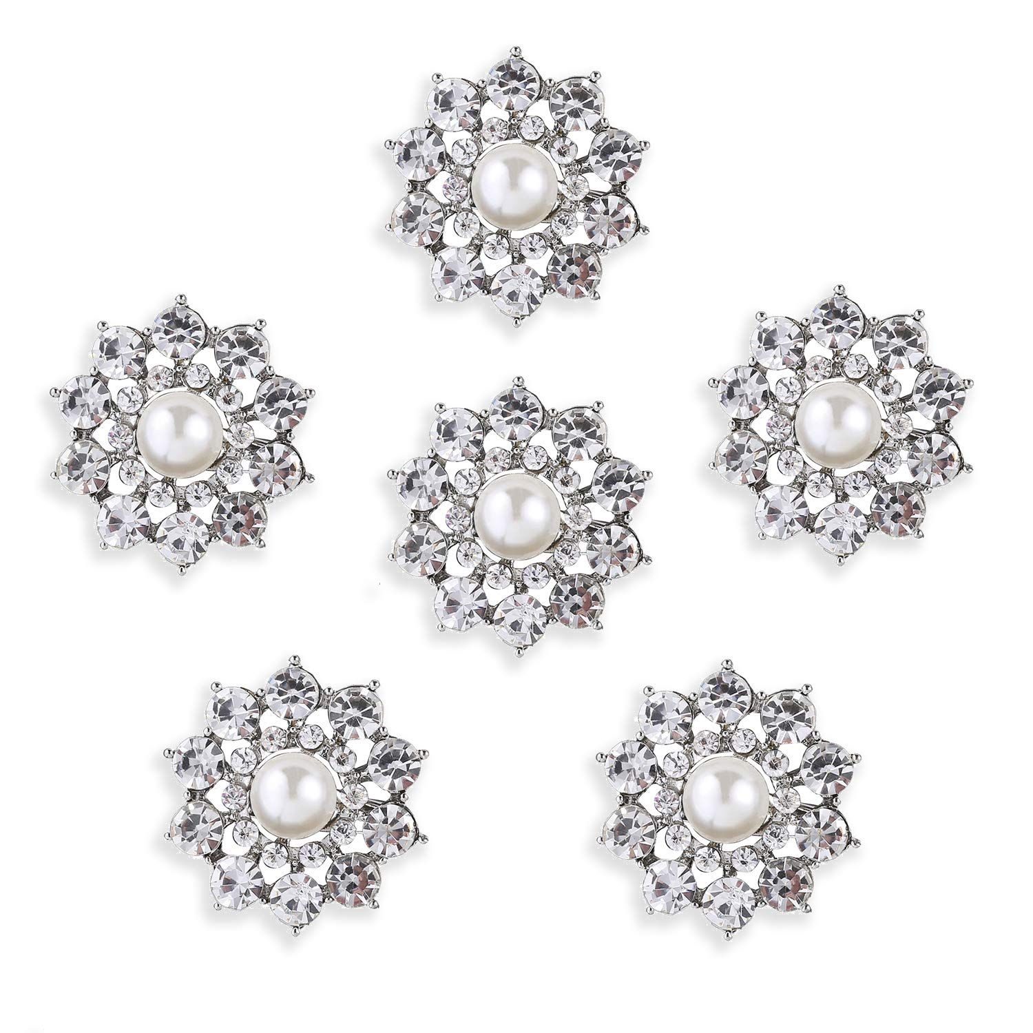 De Lujo Ronda Diamante /& Perla Broche para Floristry o boda Crafts