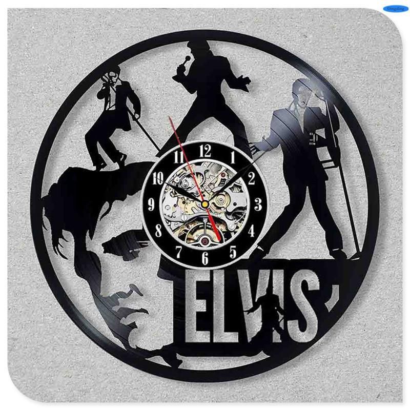 Modern Elvis Vinyl Record Diy Design 3d Art Mirror Wall Clock