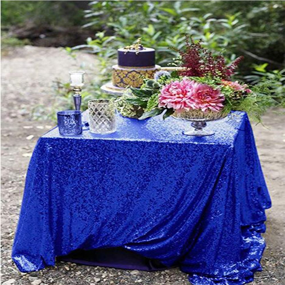 50 X80 Royal Blue Sequin Tablecloth Wedding Table Cloth