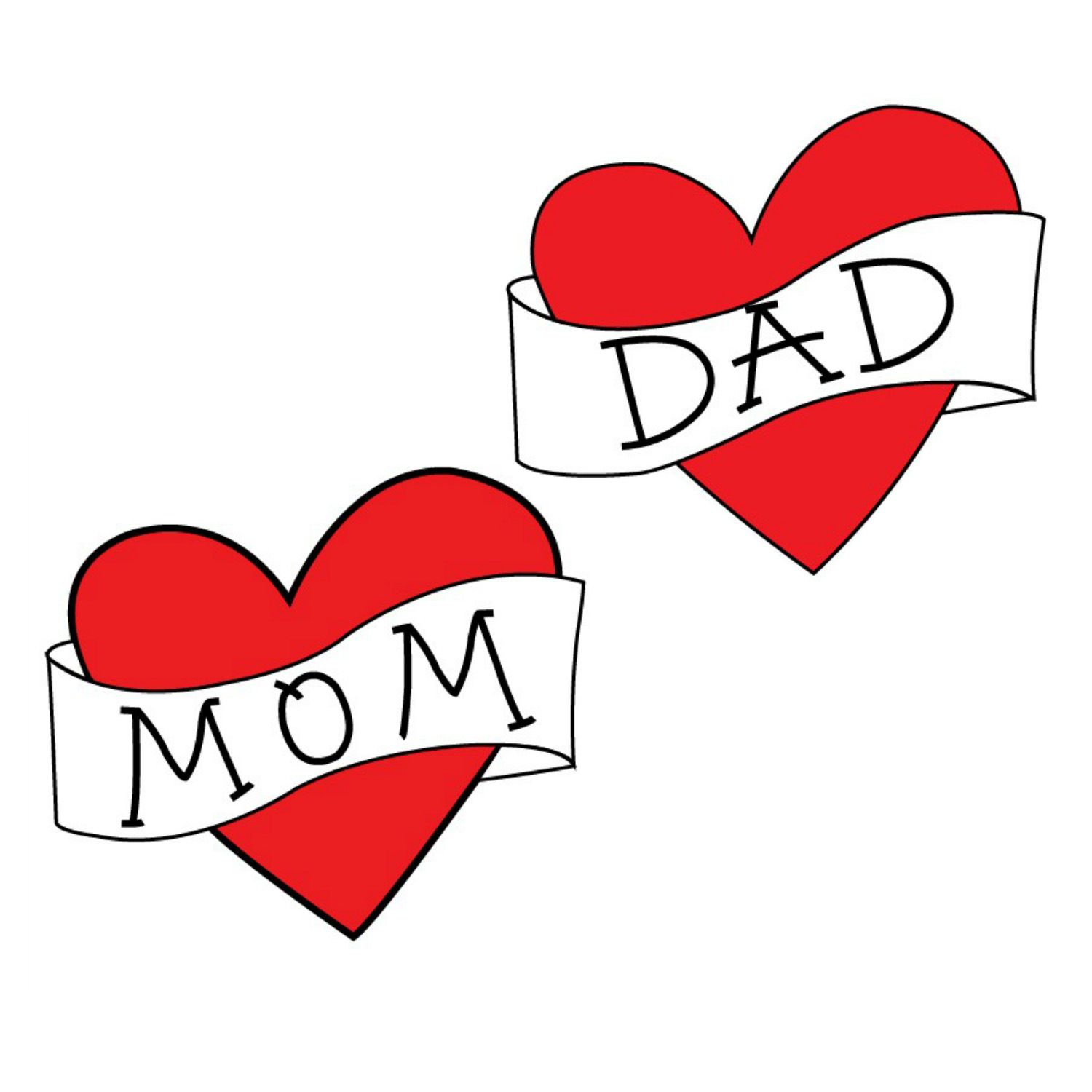 MOM DAD Loving Heart Tattoo Stickers  12pcs/lot Baby Kids cute  waterproof Tattoo Stickers 2019 ins hot family new accessory