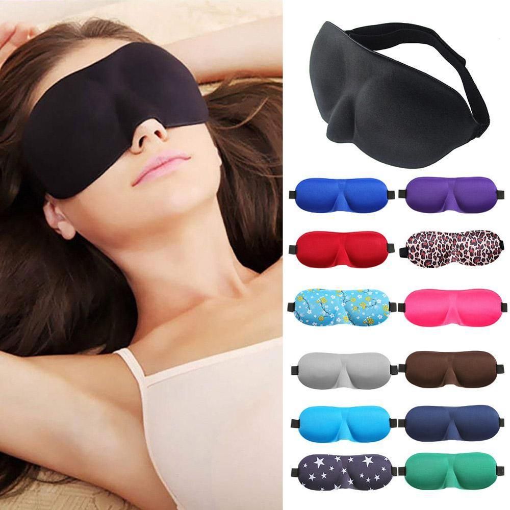 Máscara de ojos 4 x máscara de sueño sueño gafas venda en los ojos nuevos de colores viaje set 