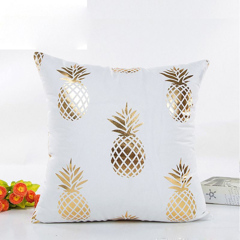 Creative Soft Gold Sequin Bronzing Pillowcases Luxury Geometric
