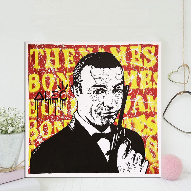 Grosshandel James Bond Monopolyingly Graffiti Leinwand Malerei Pop Wandkunst Strasse Poster Drucken Hd Bild Fur Wohnzimmer Wohnkultur Kunstwerk Von