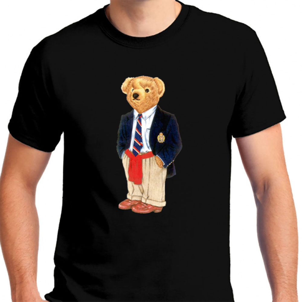 men's polo teddy bear shirt