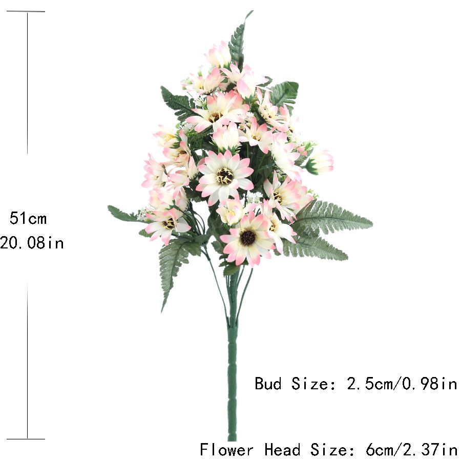 27 cabezas / ramo pequeño aster flor artificial flores de seda gerbera  flores margarita flor flores bricolaje boda jardín decoración A9830