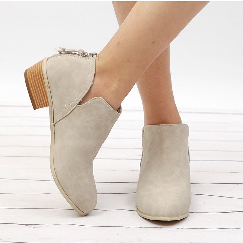 Acheter Femmes Printemps Automne Bottes Chaussures Retro Low Talon Haut Bottines Femme Bloc Casual Heels Bottillons Femme EUR Taille: 35 43 De 28,38 € Du Niceshoesseller | Fr.DHgate.Com