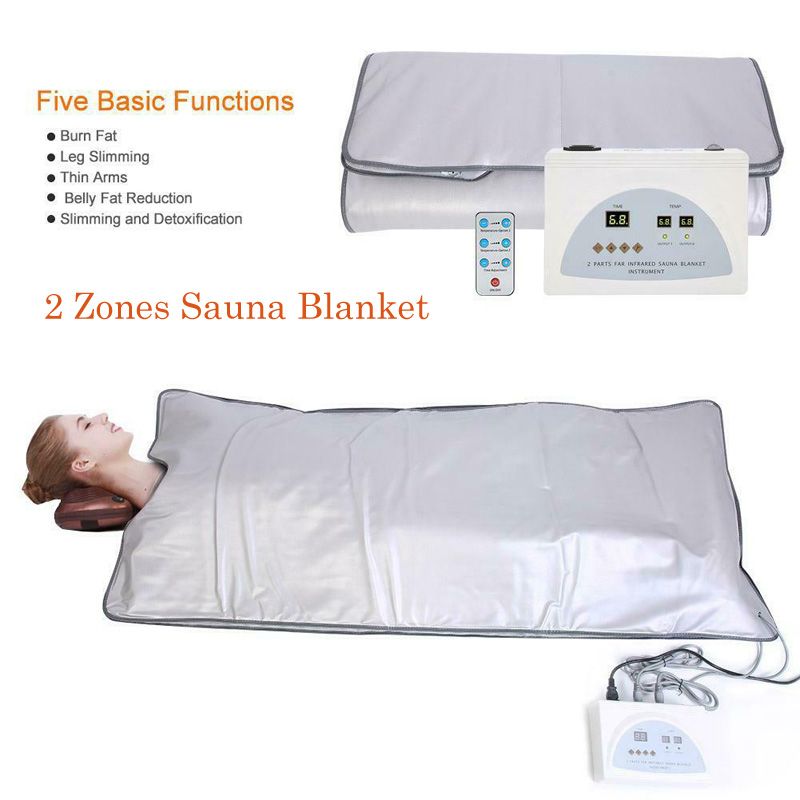 2020 2 Zone Far Infrared FIR Sauna Slimming Blanket Weight Lose Spa