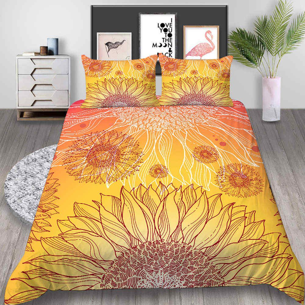 Sunflower Bedding Set Artistic Fresh, Sunflower Twin Bedding
