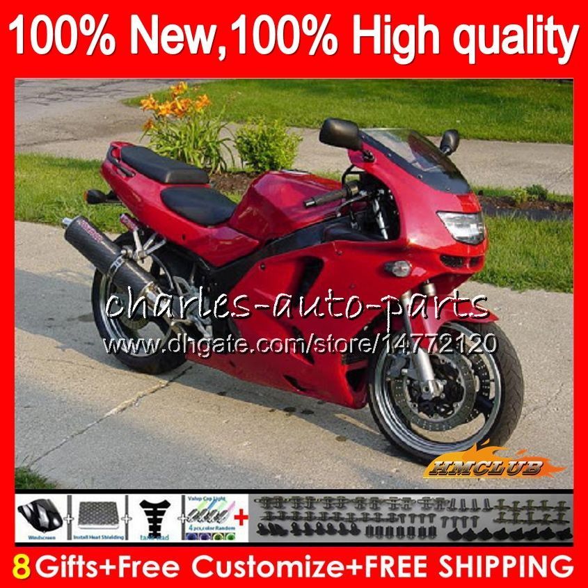 Body For KAWASAKI ZX636 ZX 6 R 6R 600CC ZX 636 94 97 50HC.109 ZX600 ZX 636 ZX6R 94 95 96 97 ZX 6R 1994 1995 1996 1997 Fairings Red Factory Racing