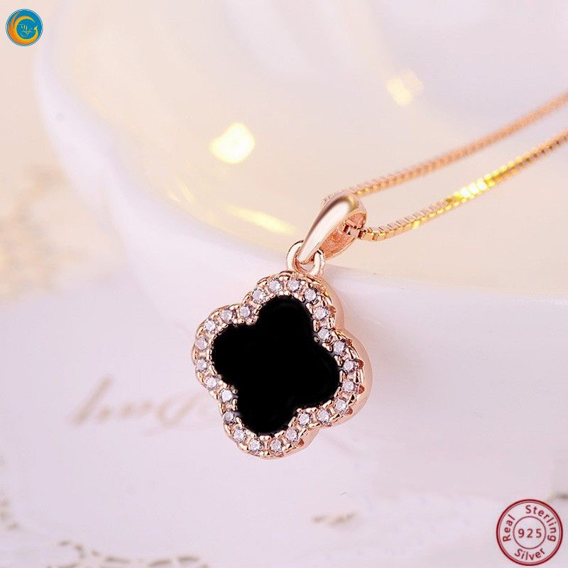 Whole 100 S925 Silver Fine Rose Gold Four Leaf Clover Pendant Necklace Romantic Love Memory Wedding Best Friend Necklaces - Rose Gold Four Leaf Clover Pendant Whole 100 S925 Silver Fine Rose Gold Four Leaf Clover Pendant Necklace Romantic Love Memory Wedding Best Friend Necklaces - Rose Gold Four Leaf Clover Pendant