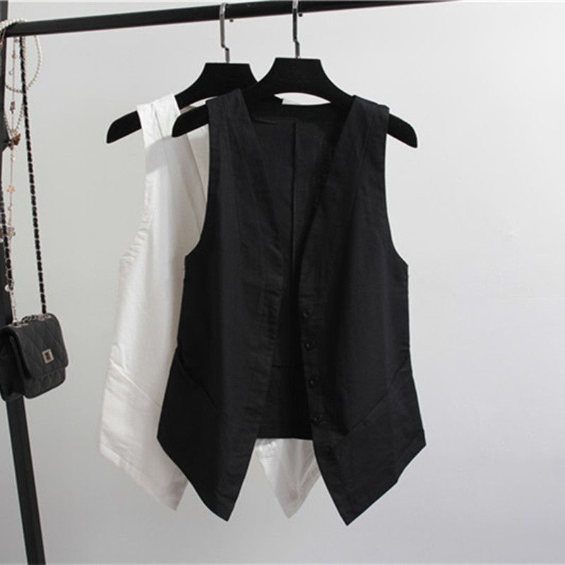 Compra Fashion High Quality Summer Summer Algodón Cotton Chaleco Femenino  Breve Tamaño Breve Cuello En V Mujeres Chaleco Para Mujer Damas Casual Sin  Mangas Abrigo Femenino Chaleco Barato | Entrega Rápida Y