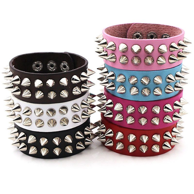 Designer Bracelet Studded Punk Jewelry Leather Bracelet Cuff Bangle Wristband Studded Bracelet