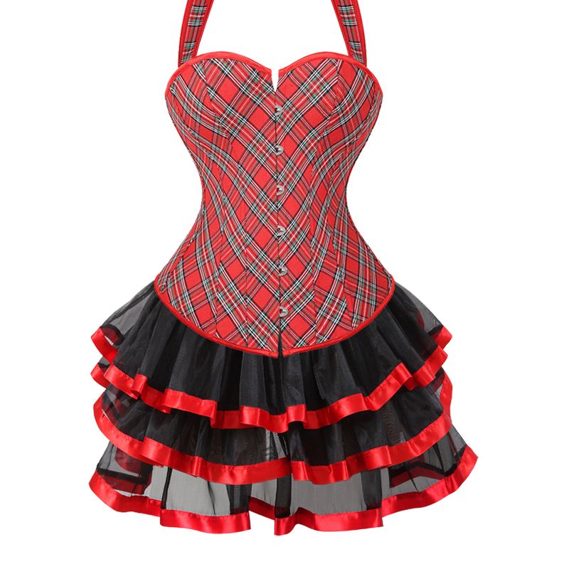 plaid corset dress
