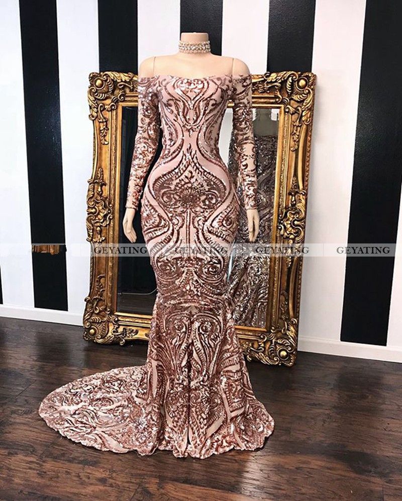 black and rose gold formal dress