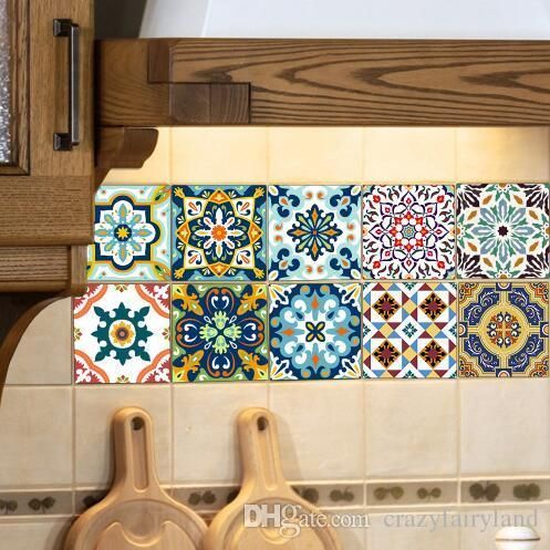 9pCS//sET 3D Self Adhesive Wall Tile Stickers Brick Kitchen Bathroom Mosaic Decor