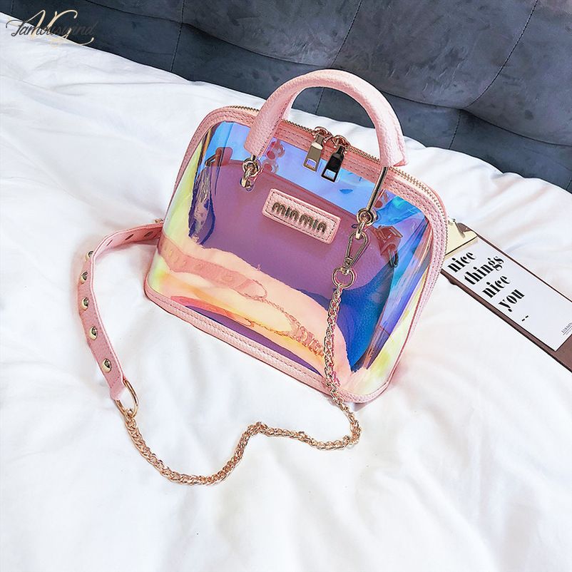 small clear shoulder bag