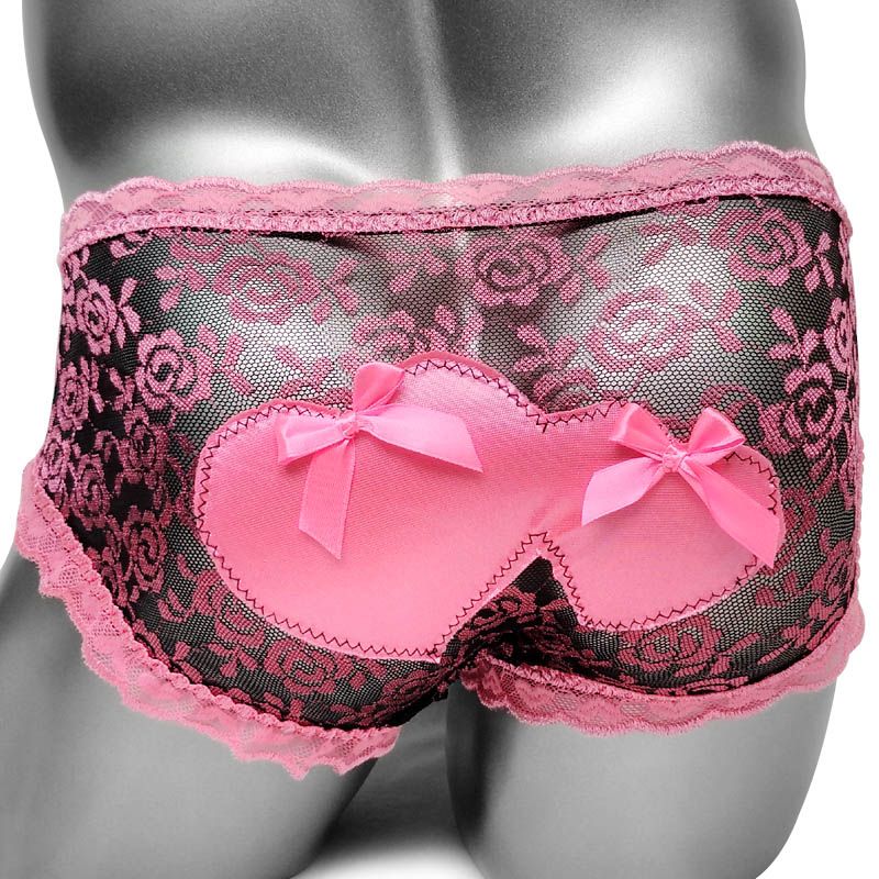 Compra Encaje Floral De Malla Sissy Boxers Bragas Lencería Sexy Para  Pantalones Cortos Para Hombre Ropa Interior Corazón Arco Volver Remiendo  Ver A Través De Calzoncillos Masculinos Barato | Entrega Rápida Y