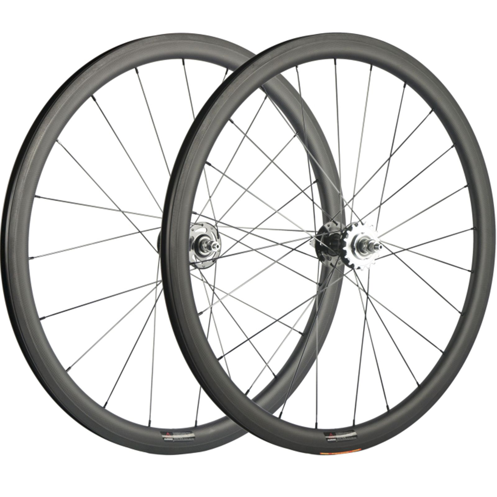 700C Clincher Carbon Fixed Gear Wheelset 38mm Depth Carbon Fiber Road Bike 23mm Width Bicycle