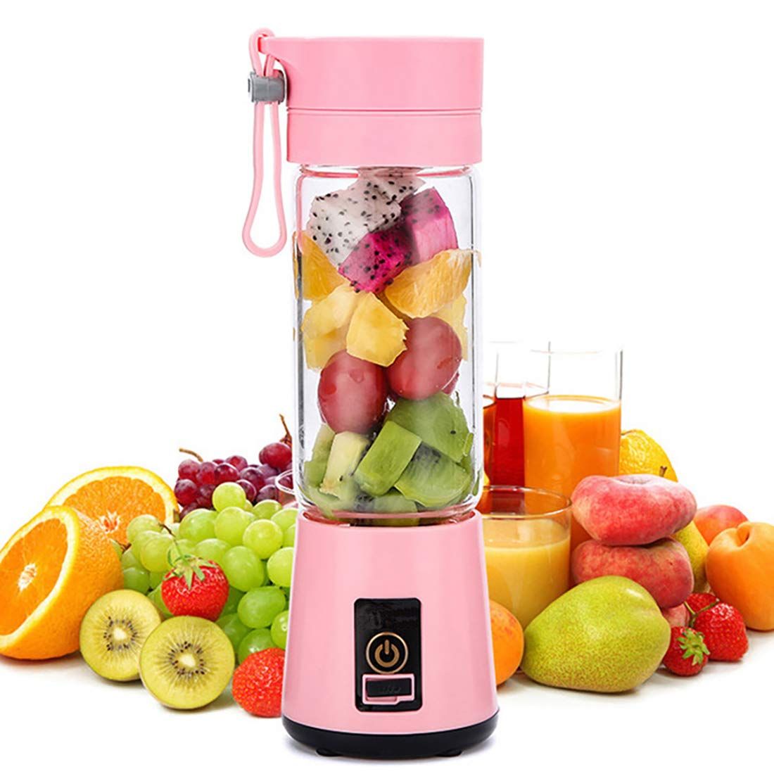 2021 6 Blade Portable Usb Mini Mixer Juicer Cup, 380ml Rechargeable